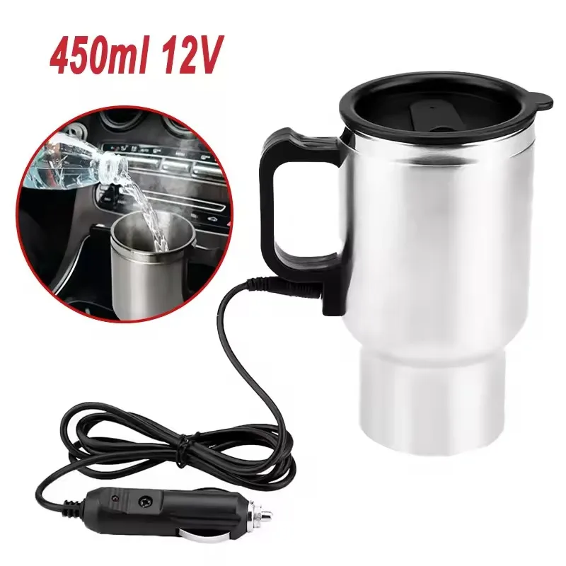 Camping Cooking Tin - Elektrische verwarming Auto-waterkoker 12V 450ml Voertuigverwarmingsbeker