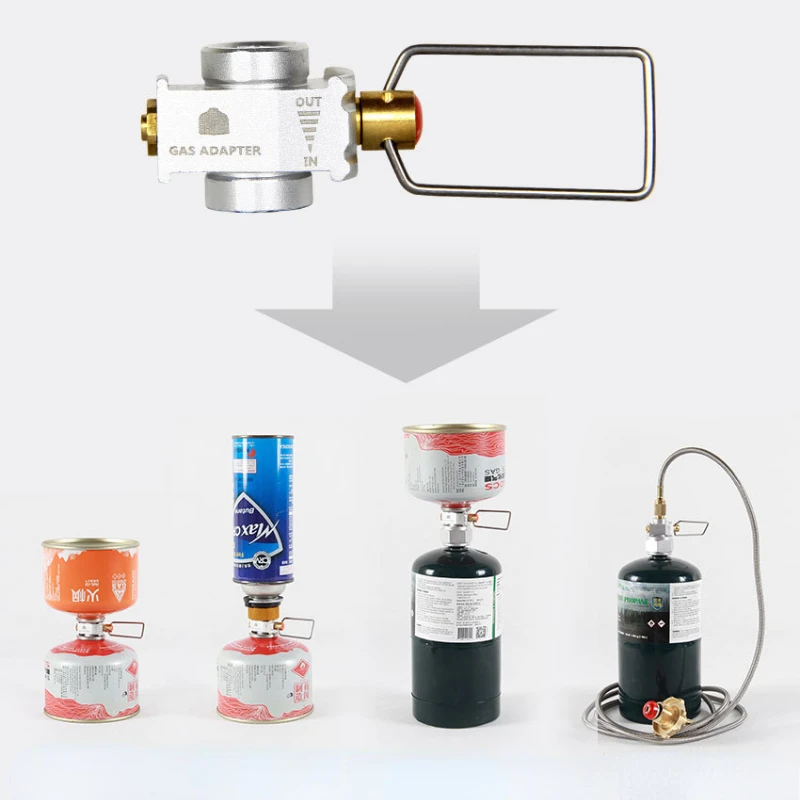 Cooking On Camping Stove - Outdoor Kampeerkachel Tank Gas Navulling Adapter