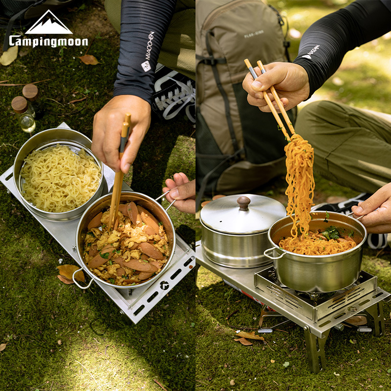 Camping Cooking Noodles - CAMPINGMOON S371 Sera Pot met stoompan,