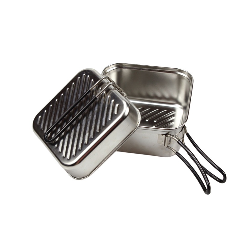 Camping Lightweight Cooking Pot - Outdoor kookset van roestvrij staal, lichtgewicht,