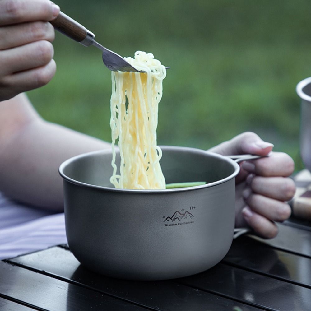 Camping Cooking Noodles - Compacte campingpot van titaniumlegering Opvouwbare draagbare