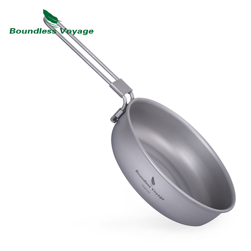 Camping Cooking Tin - Grenzeloze Voyage Ultralichte Titanium Koekenpan Met