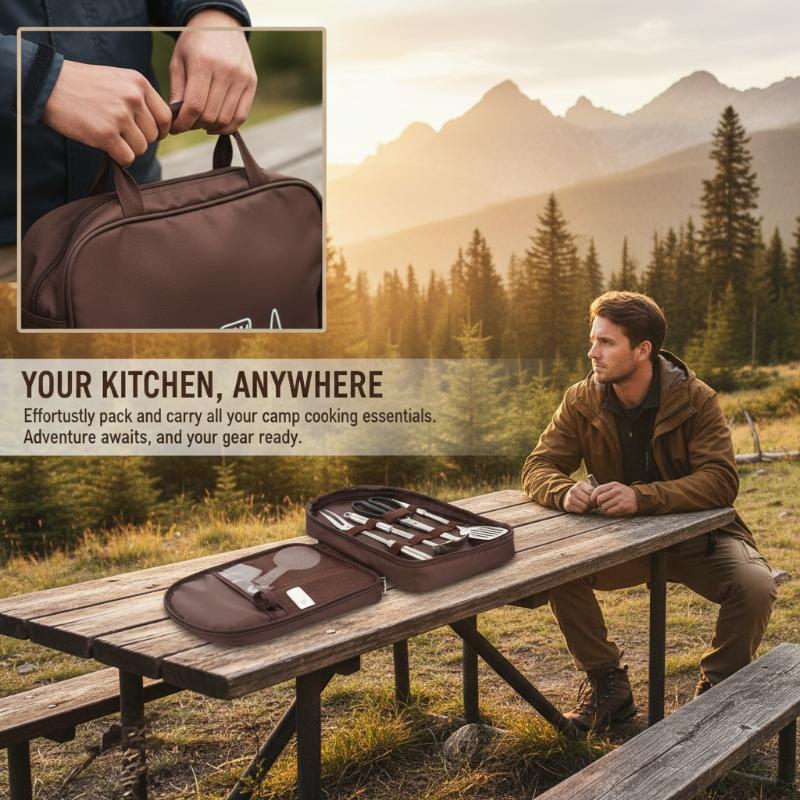 Camping Cooking Utensil Bag - Kooktas voor buiten Campingopbergtas Draagbare opbergtas