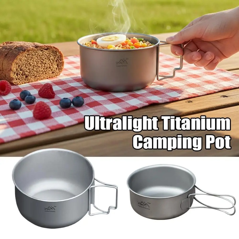 Camping Cooking Noodles - Ultralichte titanium campingpot Opvouwbare draagbare picknickcamping