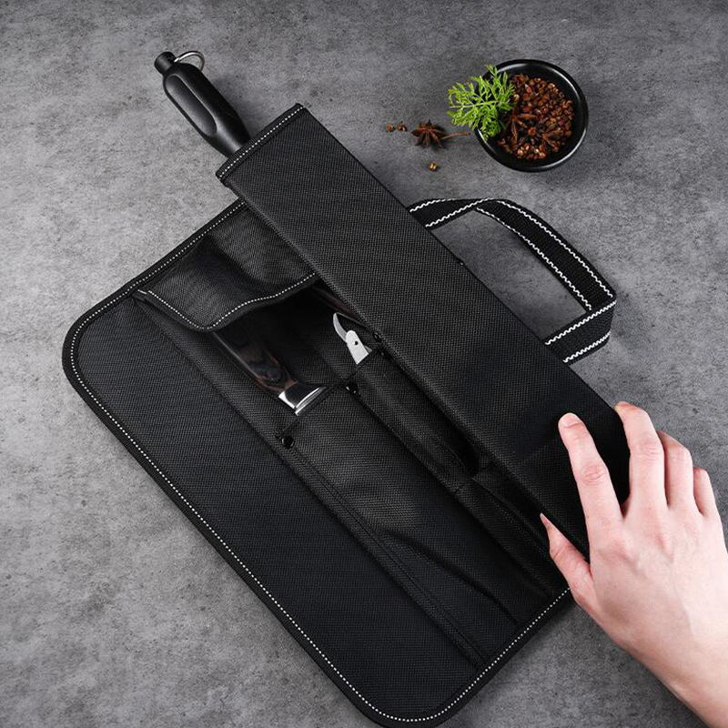 Camping Cooking Utensil Bag - Multi-pocket Oxford-stof messenroltas voor professionele koks,