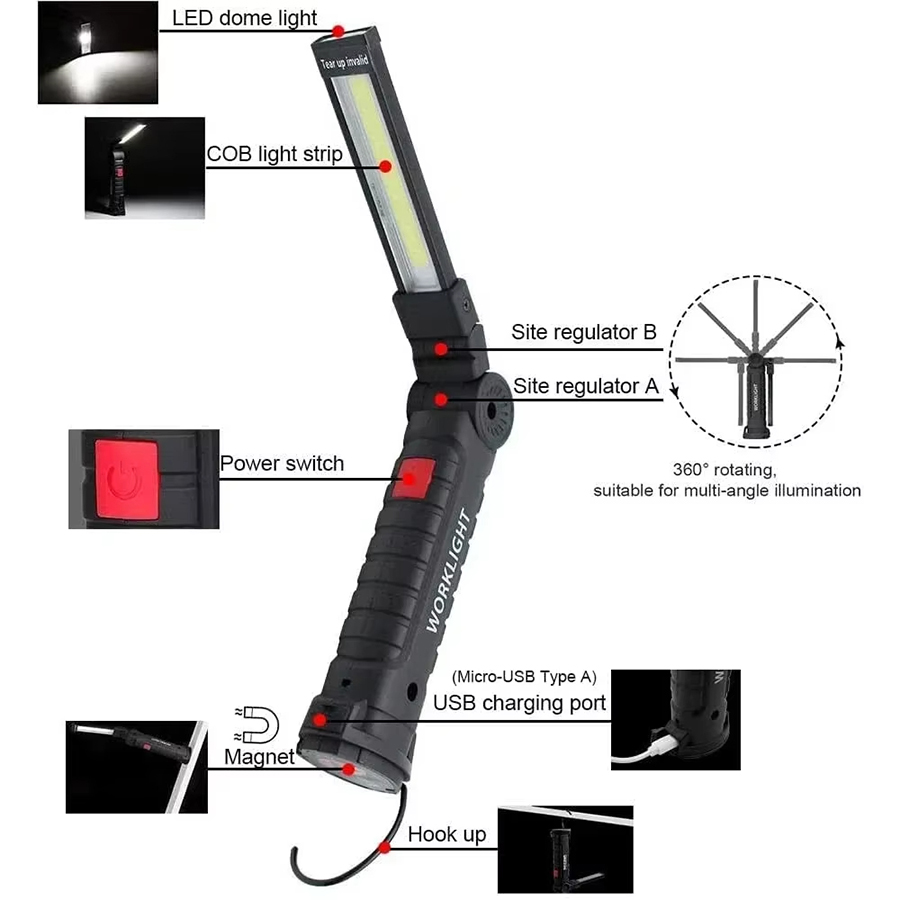 Draagbare LED-zaklamp met magn - Camping Cooking Portable recensie en prijs