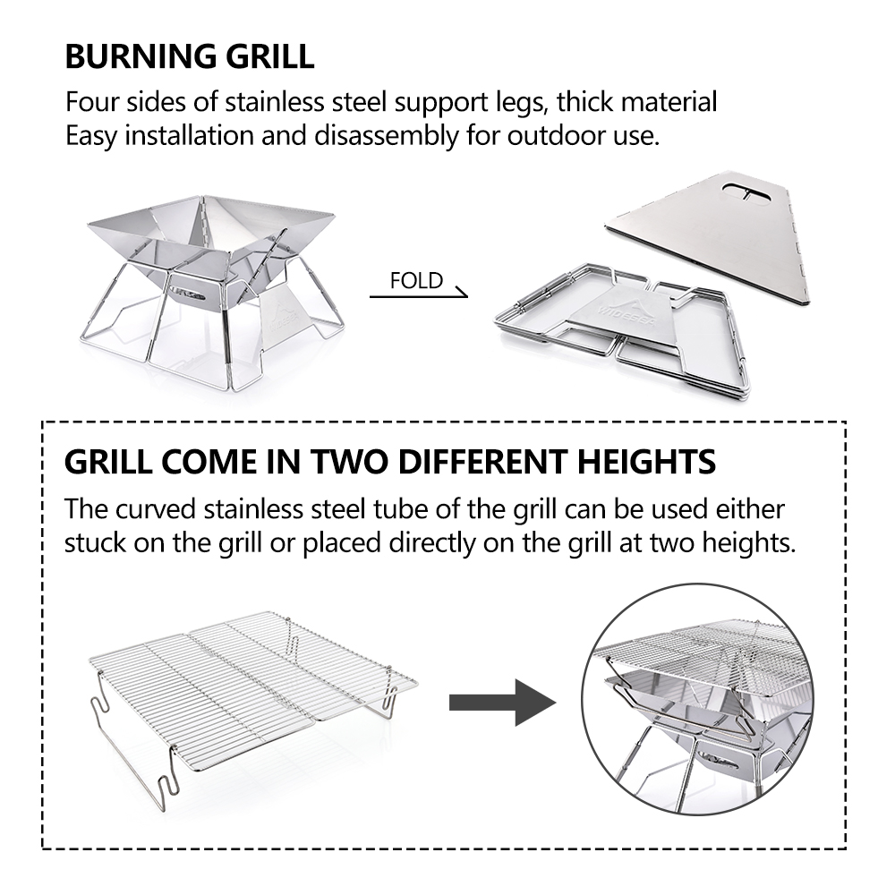 Widesea winddichte houtgestook - Camping Cooking Grate recensie en prijs