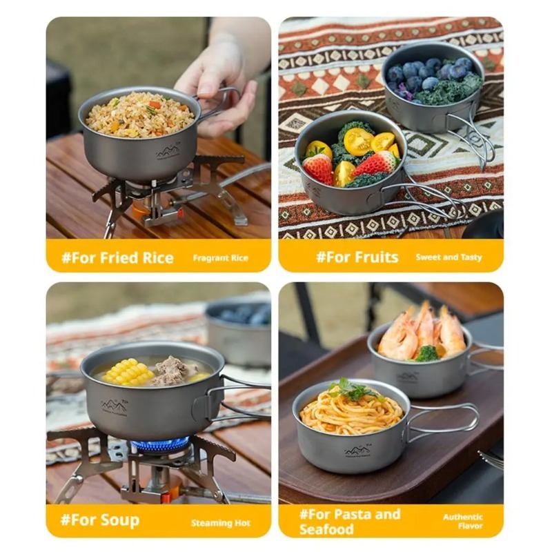 Ultralichte titanium campingpo - Camping Cooking Noodles recensie en prijs