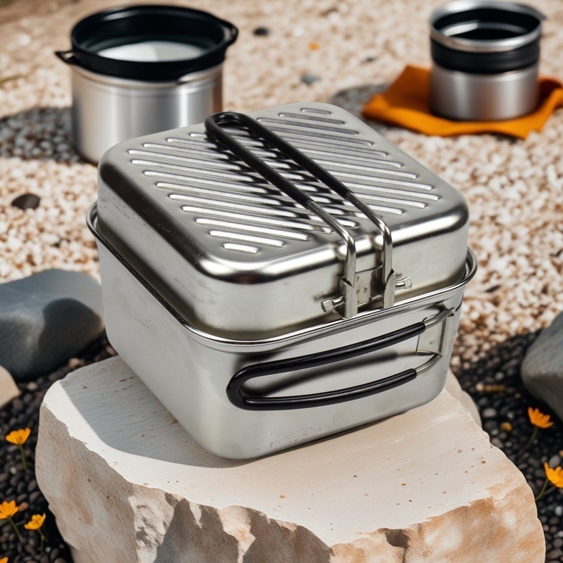 Outdoor kookset van roestvrij  - Camping Lightweight Cooking Pot recensie en prijs