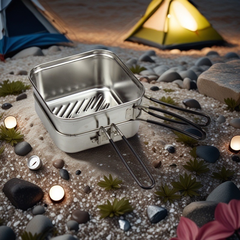 Outdoor kookset van roestvrij  - Camping Lightweight Cooking Pot recensie en prijs