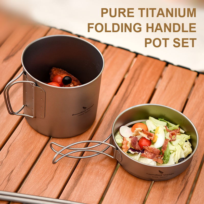Pure Titanium Opvouwbare Handv - Camping Lightweight Cooking Pot recensie en prijs