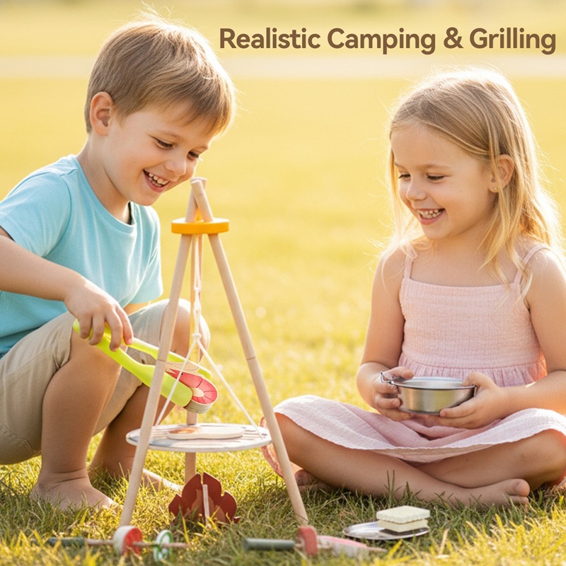 Houten Kinder Camping Barbecue - Camping Cooking With Kids recensie en prijs