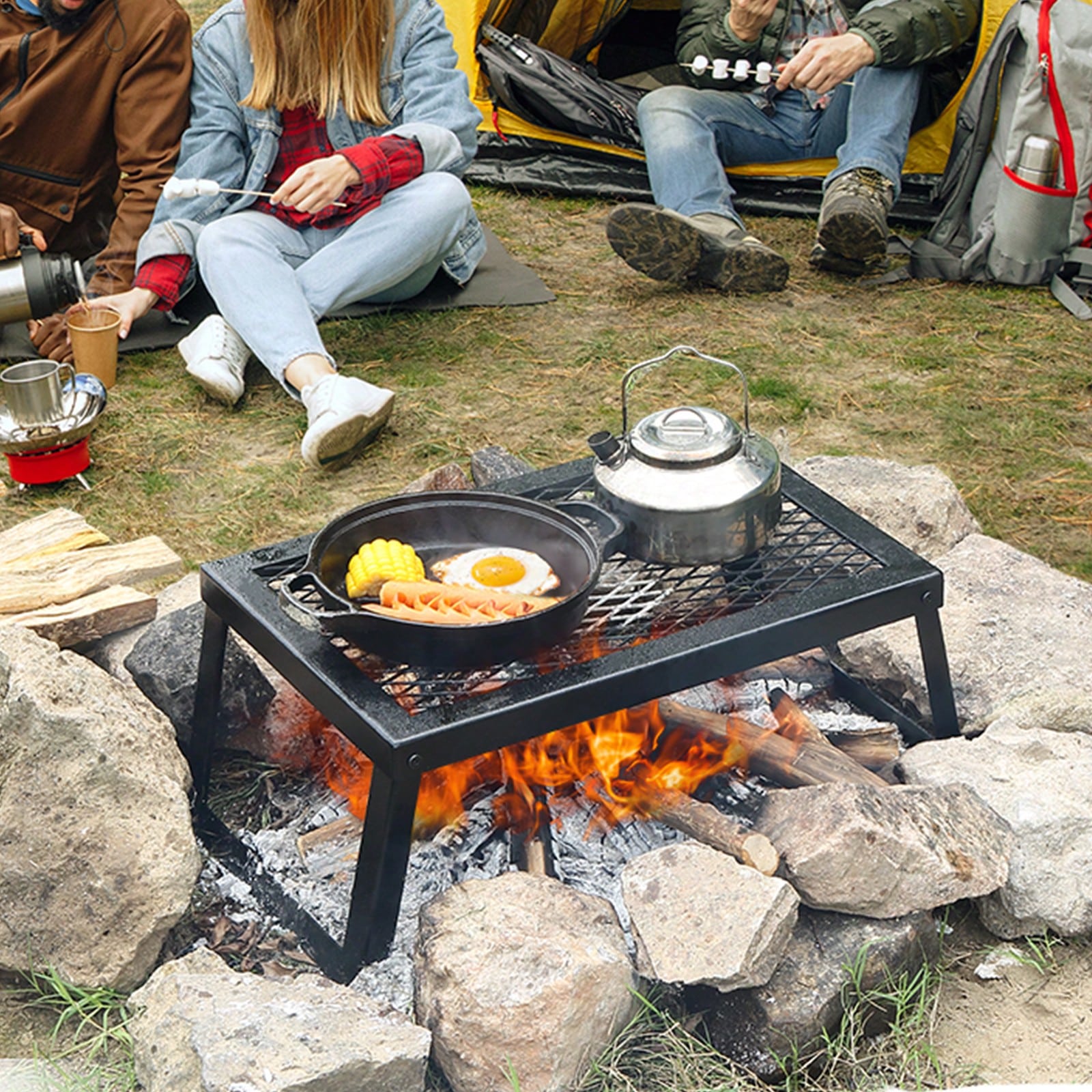 Vouwbare/draaibare kampvuurgri - Camping Cooking Over Fire recensie en prijs
